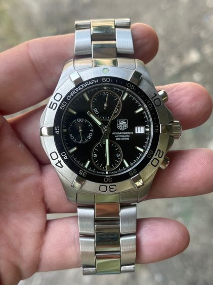 Tag Heuer Aquaracer Black Dial Chronograph Mens Watch CAF2110 รูปที่ 6