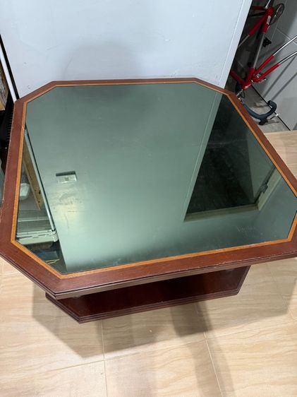 โต๊ะไม้ หน้ากระจก รูปที่ 3