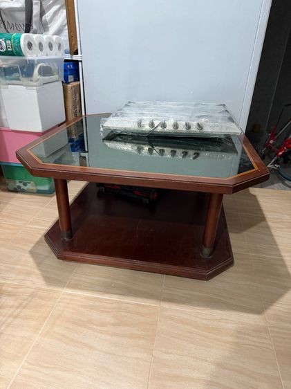 น้ำตาล อื่นๆ โต๊ะไม้ หน้ากระจก