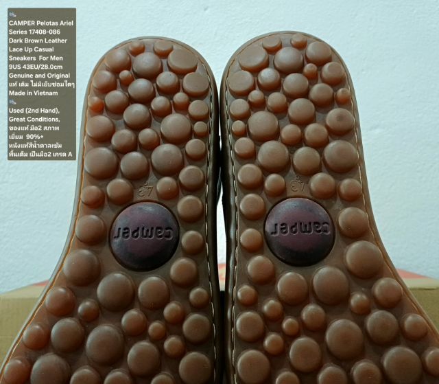 CAMPER Pelotas Ariel, Men's 43EU(28.0cm) Original ของแท้ มือ 2 สภาพเยี่ยม, รองเท้า CAMPER หนังแท้ พื้นเต็ม Soft และเชือกแท้ งดงามมาก รูปที่ 11