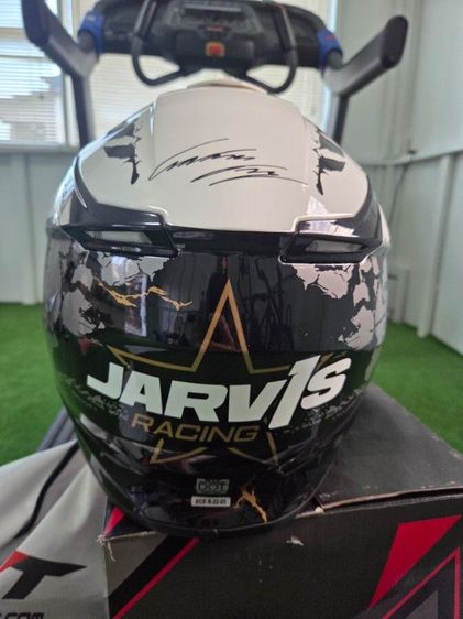 Vาย หมวกกันน๊อค  ทรงวิบาก มือ1  KYT Skyhawk  Jarvis Signature Edition  ไซส์ M  ครับ   น้ำหนักประมาณ 1100 ± 50 กรัม  รูปที่ 4