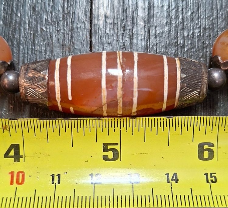 สร้อย คาร์เนเลี่ยน เขียนสี โบราณ แท้ รูปที่ 3