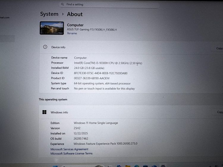 โน๊ตบุ๊ค Asusu gaming f15 รูปที่ 6