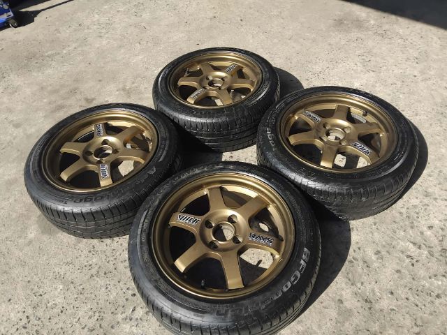 15" แม็ก te37 กว้าง 7 พร้อมยาง 195 50 15