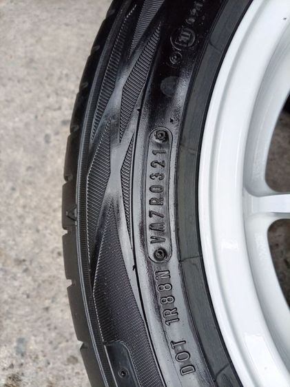 แม็ก ขอบ 15 กว้าง 6.5 สี ขาว พร้อม ยาง dunlop รูปที่ 7