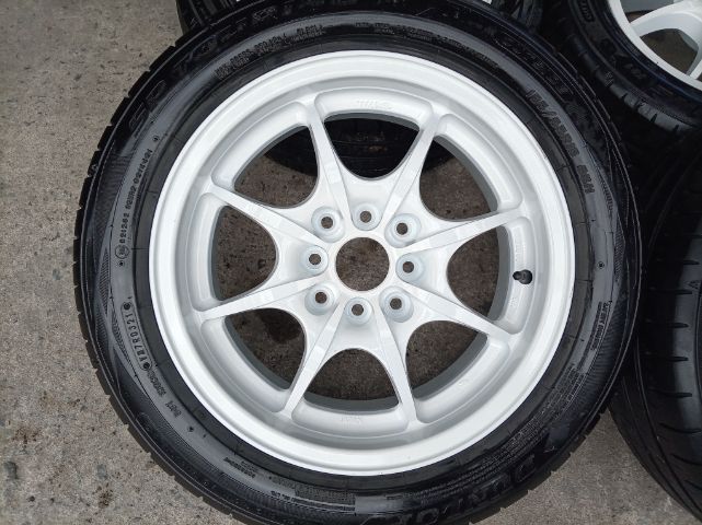 แม็ก ขอบ 15 กว้าง 6.5 สี ขาว พร้อม ยาง dunlop รูปที่ 3