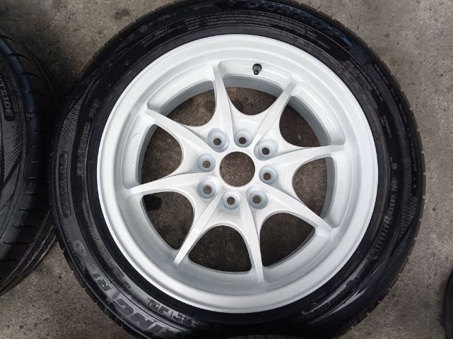 แม็ก ขอบ 15 กว้าง 6.5 สี ขาว พร้อม ยาง dunlop รูปที่ 2