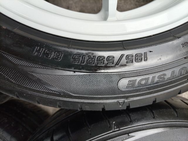 แม็ก ขอบ 15 กว้าง 6.5 สี ขาว พร้อม ยาง dunlop รูปที่ 6