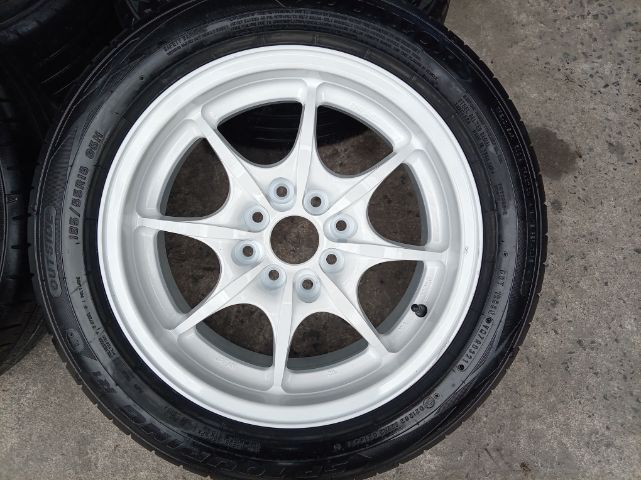 แม็ก ขอบ 15 กว้าง 6.5 สี ขาว พร้อม ยาง dunlop รูปที่ 4
