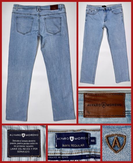 ฟ้า ⚠️ผลิตในยุโรป‼️กางเกงยีนส์ ALVARO MORENO ของแท้ แบรนด์ยีนส์ชั้นนำยุโรป