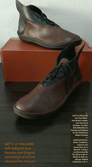 LNT'S of HOLLAND, Men's 42EU(26.5cm) Original ของแท้ มือ 2 สภาพใกล้เคียงของใหม่, รองเท้า Loints of Holland หนังแท้ พื้นเต็ม ไม่มีตำหนิใดๆ