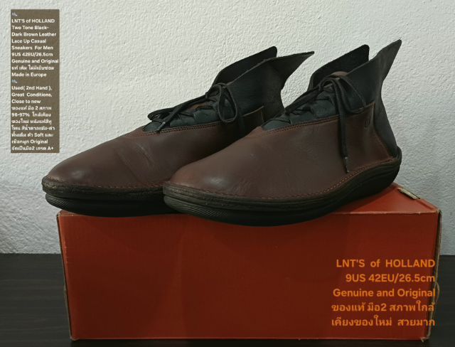 LNT'S of HOLLAND, Men's 42EU(26.5cm) Original ของแท้ มือ 2 สภาพใกล้เคียงของใหม่, รองเท้า Loints of Holland หนังแท้ พื้นเต็ม ไม่มีตำหนิใดๆ รูปที่ 5