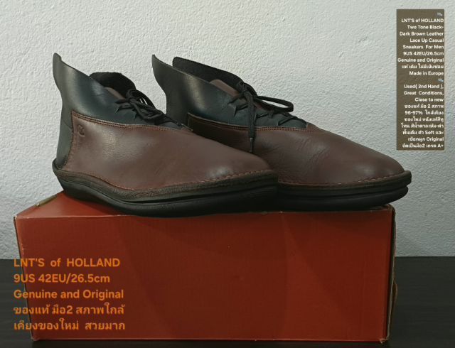 LNT'S of HOLLAND, Men's 42EU(26.5cm) Original ของแท้ มือ 2 สภาพใกล้เคียงของใหม่, รองเท้า Loints of Holland หนังแท้ พื้นเต็ม ไม่มีตำหนิใดๆ รูปที่ 4