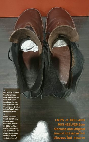 LNT'S of HOLLAND, Men's 42EU(26.5cm) Original ของแท้ มือ 2 สภาพใกล้เคียงของใหม่, รองเท้า Loints of Holland หนังแท้ พื้นเต็ม ไม่มีตำหนิใดๆ รูปที่ 17