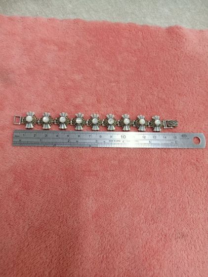 สร้อยข้อมือเงินแท้ประดับมุก รูปที่ 17