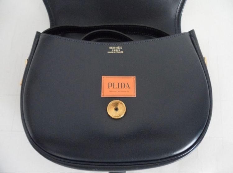 HERMES Navy Handbag 2Way Shoulder  รูปที่ 6