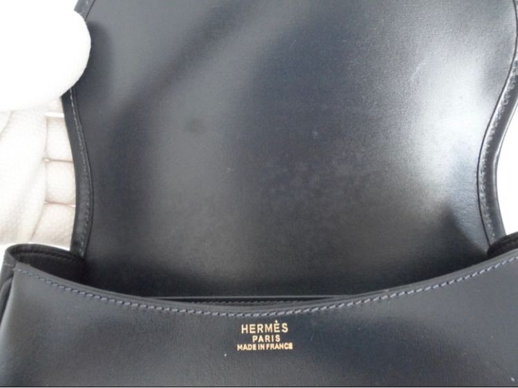 HERMES Navy Handbag 2Way Shoulder  รูปที่ 9