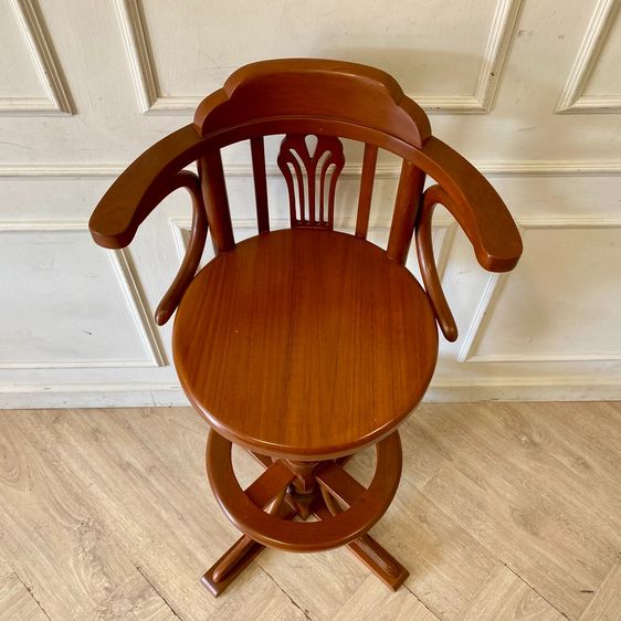 ตู้บาร์สูงโครงไม้สัก 3 ชั้น บานเปิดกระจก พร้อมเก้าอี้บาร์ไม้สัก รูปที่ 15