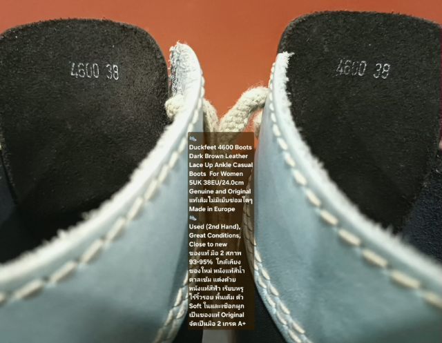 Duckfeet Boots, Women's 38EU(24.0cm) Original ของแท้ มือ 2 สภาพใกล้เคียงของใหม่, รองเท้า Duckfeet หนังแท้ พื้นเต็ม Soft และเชือกแท้ สวยมาก รูปที่ 16