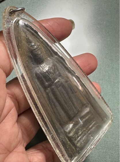 พระร่วงยืนสุโขทัยบุเงิน ศิลปะช่างหลวง เลี่ยมกันน้ำเก่าเดิม รูปที่ 3