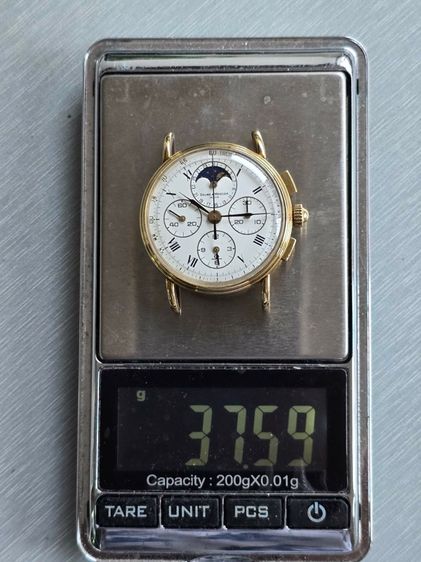 นาฬิกา Baume  mercier 18k​ chronograph moonphase​ ฟังชั่นครบๆ หน้าปัดขาว หลักโรมัน รูปที่ 8