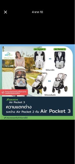 DAIICHI - Air Pocket 3 Cool Seat เบาะรองนั่งนอนบนคาร์ซีทหรือรถเข็นเด็ก  รูปที่ 8
