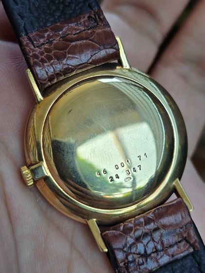 Vintage DOXA by SYNCHRON 14k Solid Gold หน้าปัดขาวSilver มีวันที่ หลักขีดสอดนิน ตัวเรือนทองคำแท้14k   รูปที่ 9
