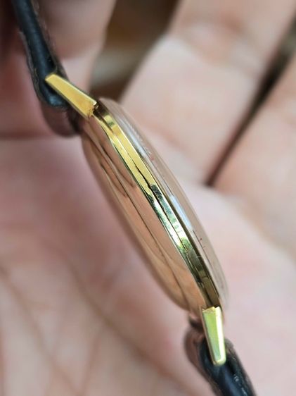 Vintage DOXA by SYNCHRON 14k Solid Gold หน้าปัดขาวSilver มีวันที่ หลักขีดสอดนิน ตัวเรือนทองคำแท้14k   รูปที่ 12