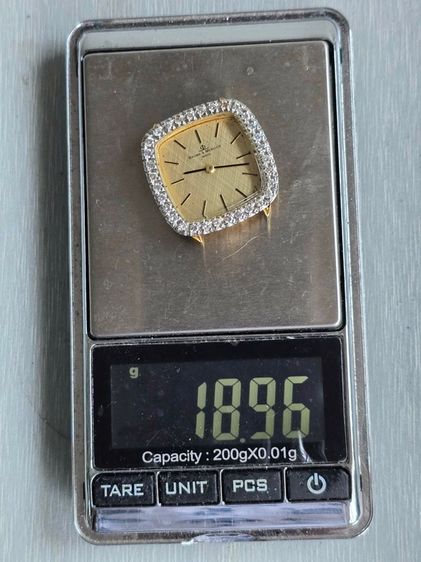 Vintage Baume  Mercier Geneve Diamond 18k Solid Gold ขอบเพชรแท้32เม็ดรวม 0.64กะรัต หน้าปัดลายผ้าทอง ตัวเรือนทองคำแท้ 18k  รูปที่ 17