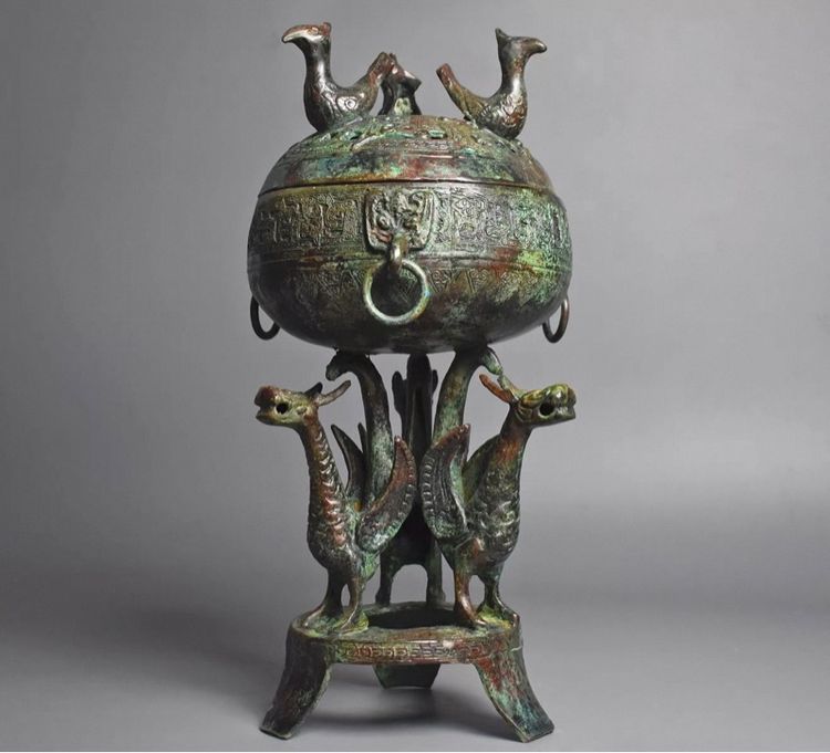 ✨กระถางธูปสำริดสไตล์ราชวงศ์โจวโบราณของจีน ) 