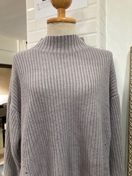 แขนยาว เทา M Instagram Brand (IG Brands) เสื้อไหมพรม GLOBAL WORK