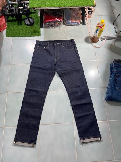 ขายกางเกงยีนส์ UniQlo W33 L32 (ริมแดง) รูปที่ 9