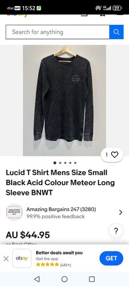 LUCID เสื้อยืดแขนยาวดำฟอกขายถูก​ รูปที่ 12