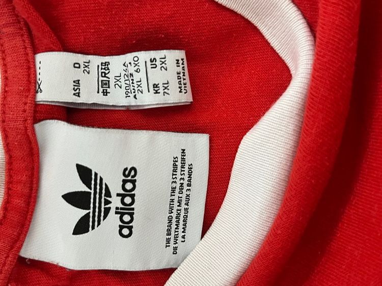 เสื้อยืด Adidas Adicolor Classics 3-Stripes สีแดง 2XL (มือสอง) รูปที่ 3