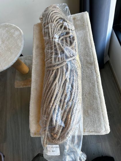 คอนโดแมวมือสอง สูง135cm สีครีม พร้อมเชือกซ่อม ยังแข็งแรง ภาพพอใช้ รูปที่ 5