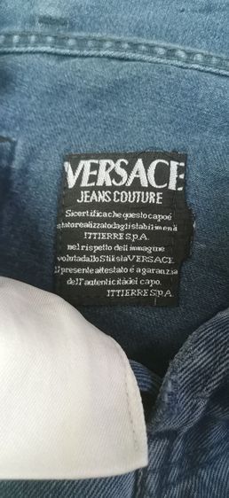 Vtg.Versace Couture Jeans Mens Made in Italy 1990's กางเกงยีนส์ งานเก่ายุค90 ทรงเซอร์ขาดเข่า ขาปล่อยชาย เอว31.5นิ้ว วัดจริง ป้าย32x42 สวยมาก รูปที่ 2