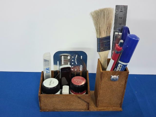 กล่องใส่เครื่องเขียน ปากกา ดินสอ ไม้บรรทัด กรรไกร ยางลบ ขวดสี คัตเตอร์ ไส้ดินสอ เครื่องประดับจิวเวลรี่  เหรียญบาท นาฬิกา รุ่น Bx-6 รูปที่ 7