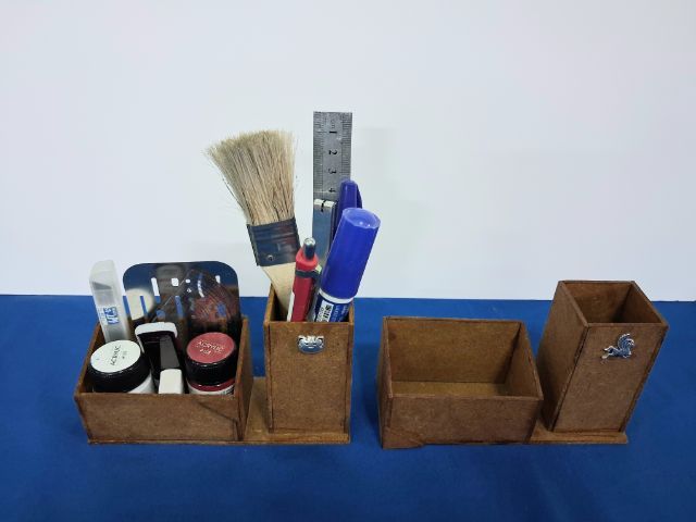 กล่องใส่เครื่องเขียน ปากกา ดินสอ ไม้บรรทัด กรรไกร ยางลบ ขวดสี คัตเตอร์ ไส้ดินสอ เครื่องประดับจิวเวลรี่  เหรียญบาท นาฬิกา รุ่น Bx-6 รูปที่ 8