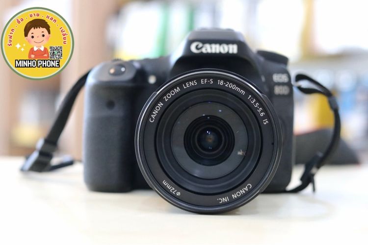 กล้อง DSLR ไม่กันน้ำ  Canon EOS 80D 18-200mm สีดำ