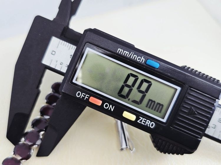 สร้อยมือเงินแท้งานเก่า พลอยแท้โกเมน♥️เม็ดโต 8.9 mm.  รูปที่ 8