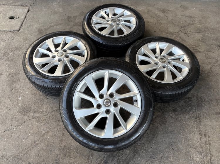 ล้อแม็กขอบ16 NISSAN SYLPHY มีรอยตามการใช้งาน พร้อมยางDUNLOP195-60-16 ปี22 ปีแท้