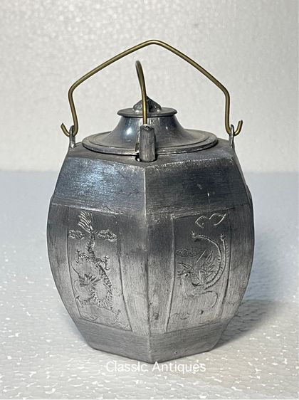 กาน้ำชา หกเหลี่ยม โบราณ เก่าสะสม รูปที่ 2