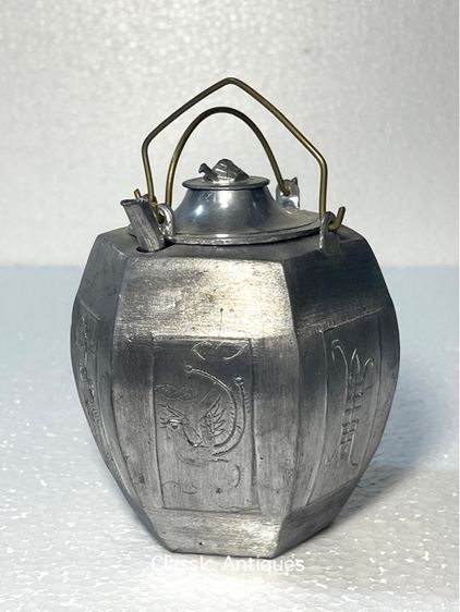 กาน้ำชา หกเหลี่ยม โบราณ เก่าสะสม รูปที่ 5