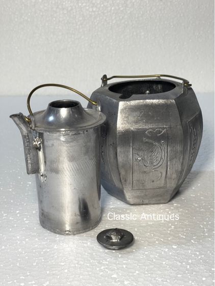 กาน้ำชา หกเหลี่ยม โบราณ เก่าสะสม รูปที่ 11