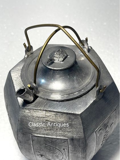 กาน้ำชา หกเหลี่ยม โบราณ เก่าสะสม รูปที่ 6