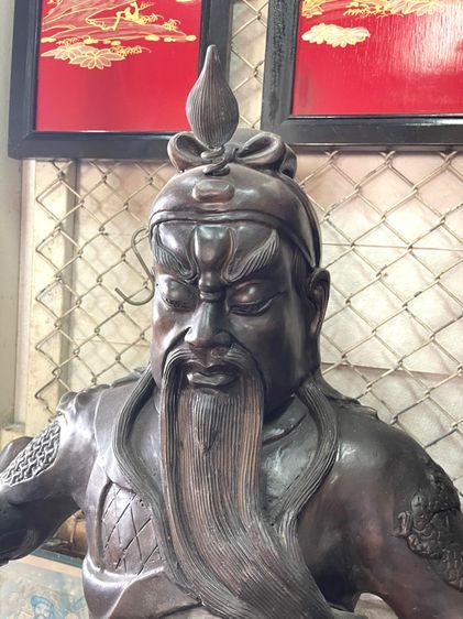 เทพเจ้า กวนอู ทองเหลือง องค์ใหญ่สะสม รูปที่ 7