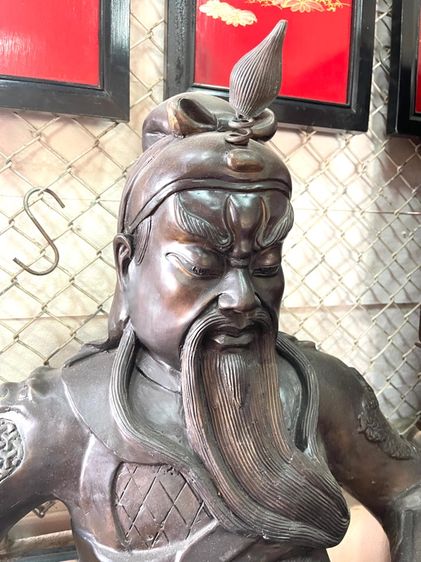 เทพเจ้า กวนอู ทองเหลือง องค์ใหญ่สะสม รูปที่ 16