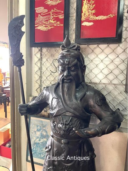 เทพเจ้า กวนอู ทองเหลือง องค์ใหญ่สะสม รูปที่ 6