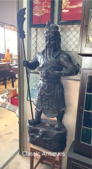 เทพเจ้า กวนอู ทองเหลือง องค์ใหญ่สะสม รูปที่ 3