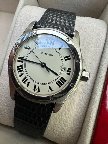 เงิน Rare Cartier Santos Ronde
